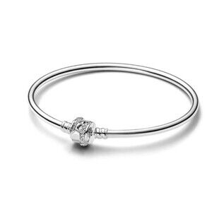 PANDORA Moments Sparkling Shooting Star Clasp Bangle NIB Size Large